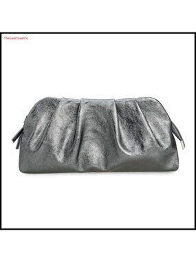 Dressy PU Clutch Purse Formal Pleated Vegan Leather Evening Bag Wedding